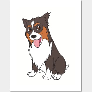 Australian Shepherd Puppy Dog Aussie Posters and Art